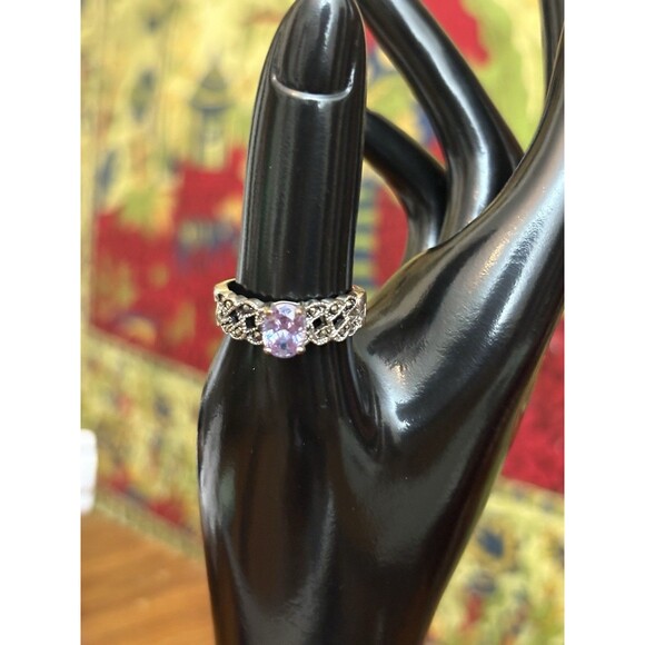 Sterling Silver Amethyst Ring Womens Size 9 Beautiful - Picture 7 of 11